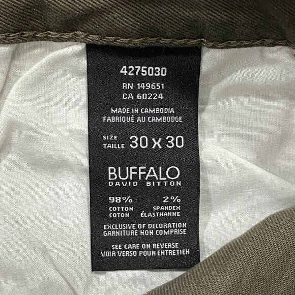 Buffalo David Bitton SAM Jeans Mens 30 x 30 Brown Denim Slim Fit Straight - Picture 12 of 13